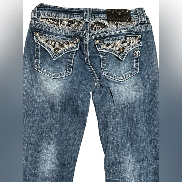 Miss Me Distressed denim bootcut Jeans size 28 - Picture 5 of 10